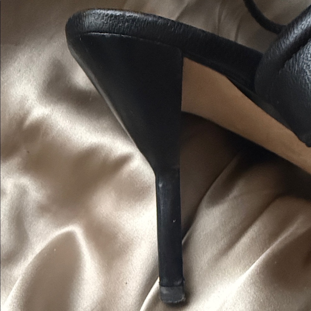 3.1 PHILLIP LIM “Martini” Ankle Wrap Black Leather Heels SZ 39 / 8.5 EUC - Picture 5 of 5